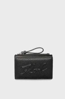 Женский черный кошелек SKUARE FLAP ZIP CH GRAINY Черный ONESIZE Karl Lagerfeld 245W3237
