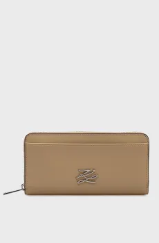 Женский бежевый кожаный кошелек AUTOGRAPH CONT Бежевый ONESIZE Karl Lagerfeld B2W32006