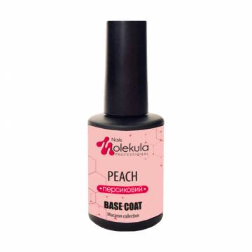 Цветное базовое покрытие для гель-лака Nails Molekula Professional Macaron Collection Base Coat, Peach, 12 мл Цветное базовое покрытие для гель-лака Nails Molekula Professional Macaron Collection Base Coat, Peach, 12 мл