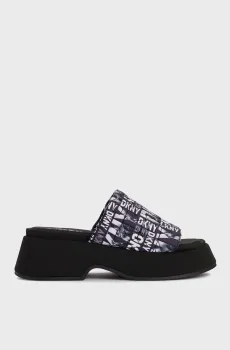 Женские черные слайдеры с узором Черный 38.5 DKNY K1422030