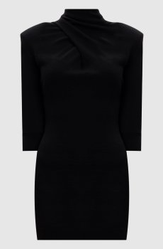 Черное платье мини из шерсти