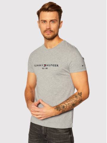 Tommy Hilfiger Футболка Core Logo Tee MW0MW11465 Сірий Slim Fit Tommy Hilfiger Футболка Core Logo Tee MW0MW11465 Сірий Slim Fit