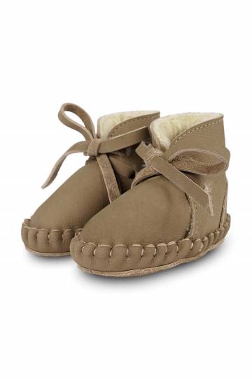 Кожаные кроссовки для младенцев Donsje Pina Classic Booties цвет бежевый 1018200 Кожаные кроссовки для младенцев Donsje Pina Classic Booties цвет бежевый 1018200