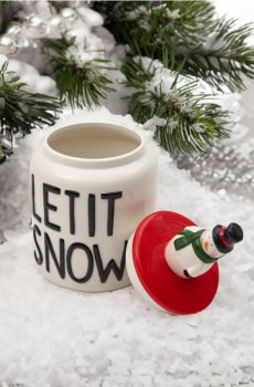 Контейнер для їжі з мотивом сніговика - білий