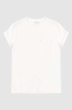 Детская белая футболка с цепочкой мониль