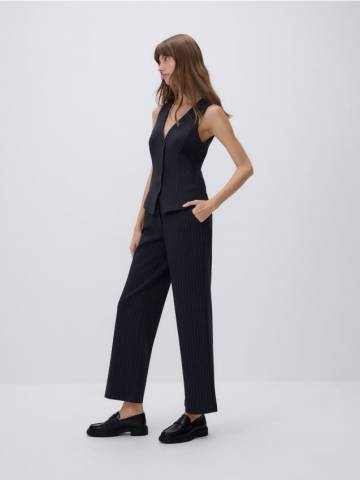 Reserved - Смугасті штани вільного крою - темно-сірий - 619GA-90X