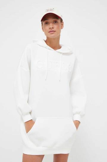 Платье Guess цвет бежевый mini oversize Платье Guess цвет бежевый mini oversize