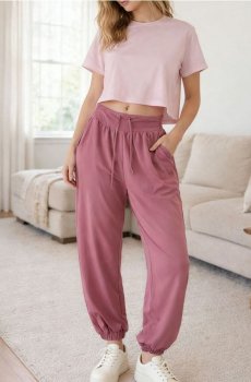 Спортивні штани jogger - пильно-рожевий