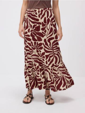 Reserved - Спідниця з візерунком - буряковий - 752II-83X