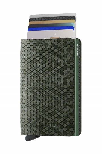 Кожаный кошелек Secrid Slimwallet Hexagon Green цвет зелёный Кожаный кошелек Secrid Slimwallet Hexagon Green цвет зелёный