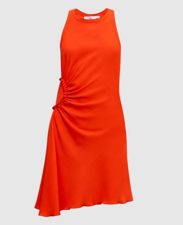 Красное платье с шерстью с драпировкой Красное платье с шерстью с драпировкой