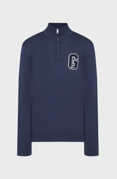 Мужская темно-синяя кофта SMALL GRAPHIC Синий L Gant 8030267