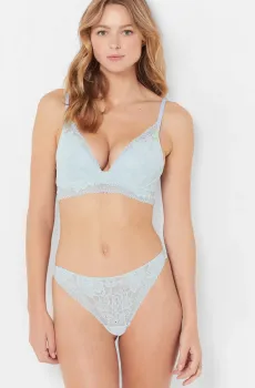 Женский голубой бюстгальтер пуш-ап глубокое декольте COSY WIRELES Голубой 75C Etam 6543584