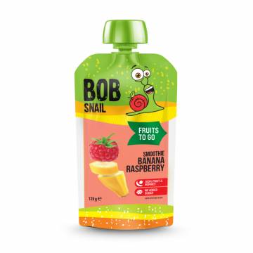 Детское фруктовое пюре Bob Snail Смузи Банан-малина, 120 г Детское фруктовое пюре Bob Snail Смузи Банан-малина, 120 г
