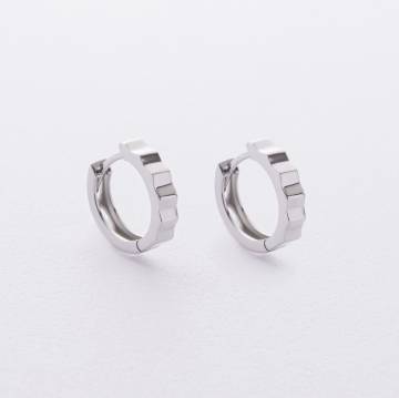 Серьги - кольца "Ruby" в белом золоте с09179 Серьги - кольца "Ruby" в белом золоте с09179