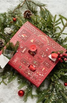 Адвент-календар з свічками Winter Clementine - червоний