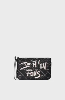 Женский черный клатч с узором Z Monogram Tag Черный ONESIZE ZADIG&VOLTAIRE LWSG03720_BLACK