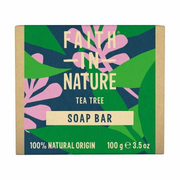 Твердое мыло для рук Faith In Nature Tea Tree Soap Bar с чайным деревом, 100 г