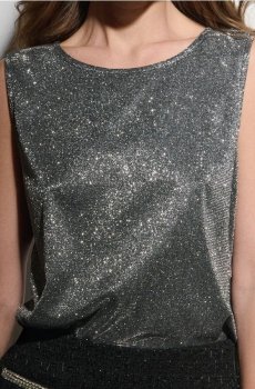 Блискучий топ - срібний