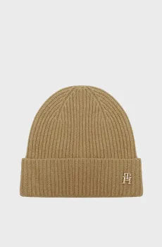 Женская бежевая кашемировая шапка CASHMERE CHIC BEANIE Бежевый ONESIZE Tommy Hilfiger AW0AW15321