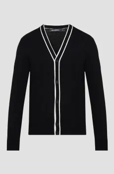 Мужской черный шерстяной кардиган Черный S Karl Lagerfeld 553305.655032;990