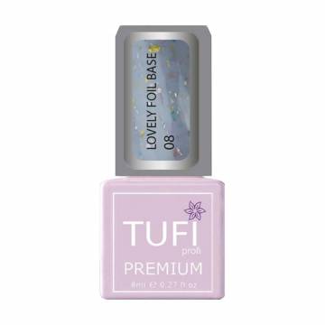 База для гель-лака Tufi profi Premium Lovely Foil Base с фольгой, 08 Синий туман, 8 мл База для гель-лака Tufi profi Premium Lovely Foil Base с фольгой, 08 Синий туман, 8 мл
