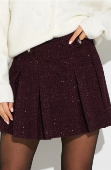 Плісирована мініспідниця - буряковий