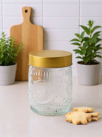 Банка з тисненням - білий