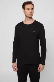 Мужской черный лонгслив Черный XL BOSS 50515390;001