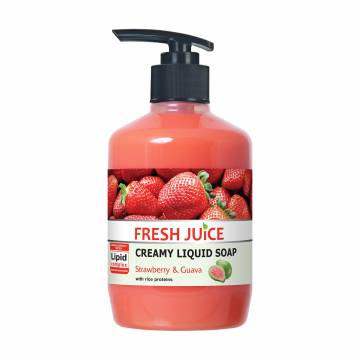 Жидкое крем-мыло Fresh Juice Клубника и гуава, 460 мл Жидкое крем-мыло Fresh Juice Клубника и гуава, 460 мл