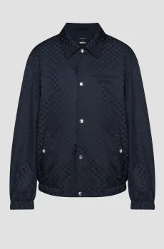 Мужская темно-синяя рубашка-пальто в клетку Boss x Porsche Синий 52 BOSS 50506704;404