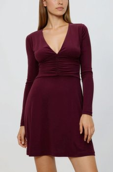 Reserved - Сукня зі збірками - темно-фіолетовий - 483KL-49X