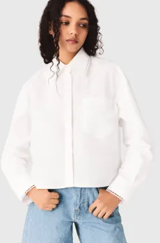 Женская белая рубашка Белый 36 MAJE MFPCM00719_White