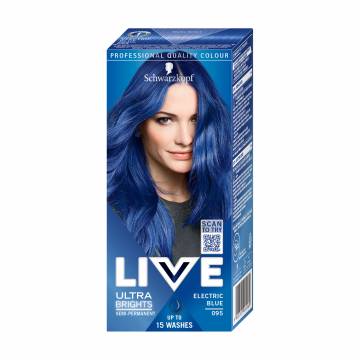 Полустойкая крем-краска для волос Schwarzkopf LIVE Ultra Brights 095 Electric Blue, 60 мл Полустойкая крем-краска для волос Schwarzkopf LIVE Ultra Brights 095 Electric Blue, 60 мл