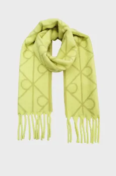 Мужской салатовый шарф с узором BRUSHED Салатовый ONESIZE Calvin Klein LV04D8072G