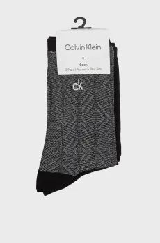 Женские черные носки (2 пары) CK WOMEN SOCK STRUCTURE Черный ONESIZE Calvin Klein 701230617