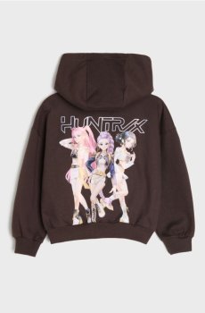 Бавовняний світшот з написом на спині K-Pop Demon Hunters - коричневий