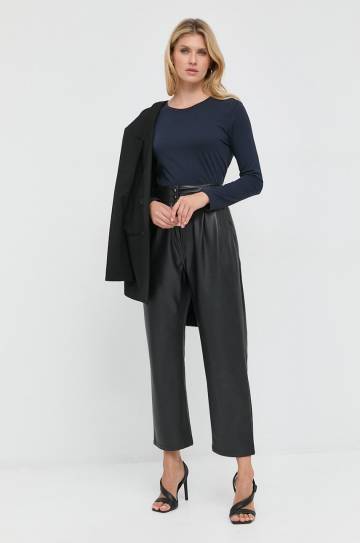 Хлопковый лонгслив Armani Exchange цвет синий Хлопковый лонгслив Armani Exchange цвет синий