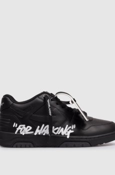 Черные кожаные кроссовки Out Of Office For Walking