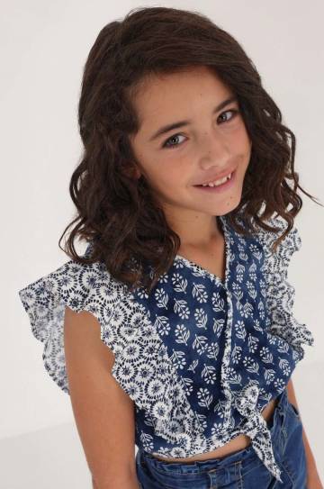 Детская хлопковая блузка Mayoral узор