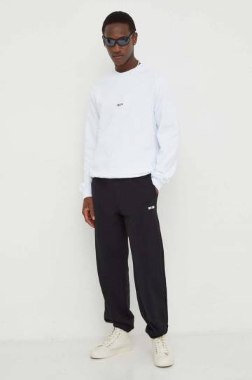 Хлопковые спортивные штаны MSGM цвет чёрный однотонные Хлопковые спортивные штаны MSGM цвет чёрный однотонные