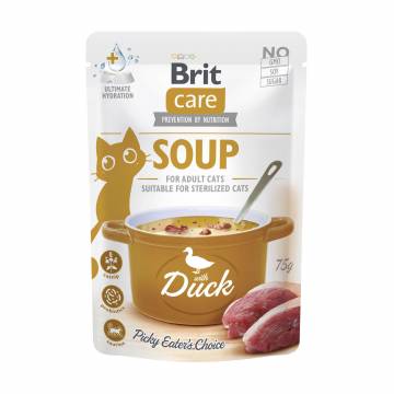 Влажный корм для взрослых кошек Brit Care Soup With Duck Суп с уткой, 75 г Влажный корм для взрослых кошек Brit Care Soup With Duck Суп с уткой, 75 г