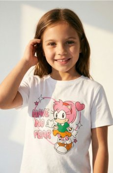 Бавовняна футболка з принтом Sonic the Hedgehog - білий