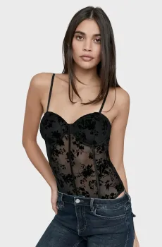 Женское черное боди Черный M Tally Weijl SBOPEFLOCK