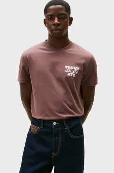 Мужская коричневая футболка SLIM ENTRY Коричневый XL Tommy Jeans DM0DM22321