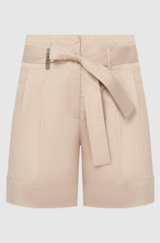 Коричневые шорты с брендированным патчем