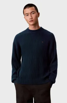Мужской темно-синий джемпер VERTICAL TEXTURE Синий S Calvin Klein Jeans LV04RD314G