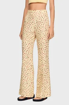 Женские белые брюки с узором Белый 36 Sandro SFPPA01907_Butter - Pink