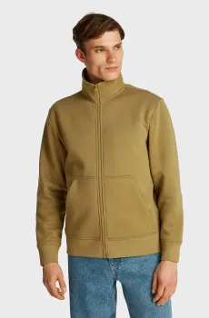 Мужская оливковая спортивная кофта LOGO TAPE ZIP THROUGH Оливковый S Calvin Klein Jeans J30J326778