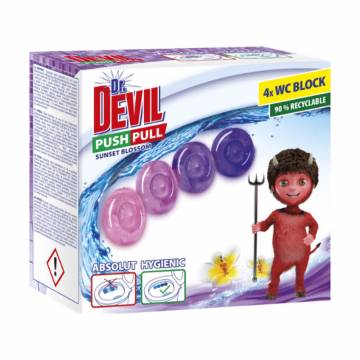 Туалетный блок для унитаза Dr. Devil Цветочный закат, 4*20 г Туалетный блок для унитаза Dr. Devil Цветочный закат, 4*20 г